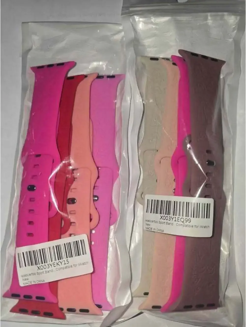 Multi-Pack Silicone Sport Bands Compatible with Apple Watch